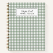 Schattige Groen Plaid Gepersonaliseerd Familie Rec Notitieboek (Voorkant)