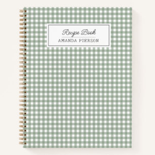 Schattige Groen Plaid Gepersonaliseerd Familie Rec Notitieboek