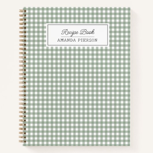 Schattige Groen Plaid Gepersonaliseerd Familie Rec Notitieboek (Voorkant)