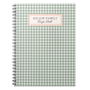 Schattige Groen Plaid Gepersonaliseerd Familie Rec Notitieboek