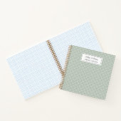 Schattige Groen Plaid Gepersonaliseerde Familie Id Notitieboek (Binnen)