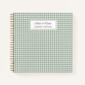 Schattige Groen Plaid Gepersonaliseerde Familie Id Notitieboek (Voorkant)