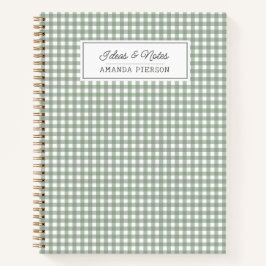 Schattige Groen Plaid Gepersonaliseerde Familie Id Notitieboek