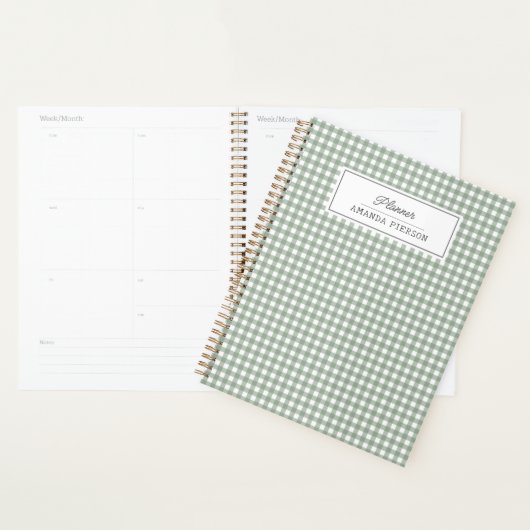 Schattige Groen Plaid Gepersonaliseerde Ideeën Boe Planner (Display)