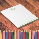 Schattige groen potlood van gepersonaliseerde lera notitieblok<br><div class="desc">Maak een lerares aan het lachen met onze Schattigee Green Pencil A Note From Note Pad! Dit gepersonaliseerde lerarengeschenk is een doordachte manier om je dankbaarheid en bewondering te uiten. Of het nu gaat om het schoolseizoen of gewoon om je waardering te shows, dit leuke en aanpasbare notitieblok zal de...</div>