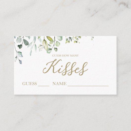 Schattige groen raden hoeveel kussen Kaarten (Voorkant)