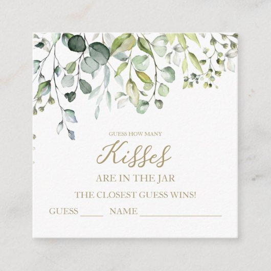 Schattige groen raden hoeveel kussen Kaarten (Voorkant)