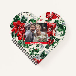 Schattige Groen Rood Bloemen Custom Spiral Notitie Notitieboek