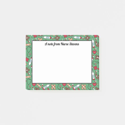 Schattige Groen Rood Patroon - Een notitie van de  Post-it® Notes (Voorkant)