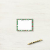 Schattige Groen Rood Patroon - Een notitie van de  Post-it® Notes (Op bureau)