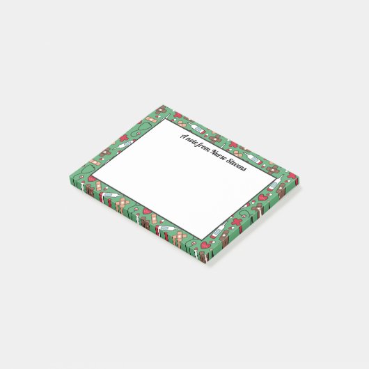 Schattige Groen Rood Patroon - Een notitie van de Post-it® Notes (Schuin)