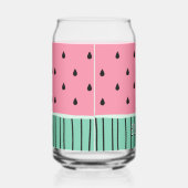 Schattige Groen Roze Pastel Watermeloen Gepersonal Blikvorm Glas (Rechts)