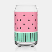 Schattige Groen Roze Pastel Watermeloen Gepersonal Blikvorm Glas (Links)