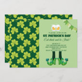 Schattige Groen Shamrock Patroon St. Patrick's Day Kaart (Voorkant / Achterkant)
