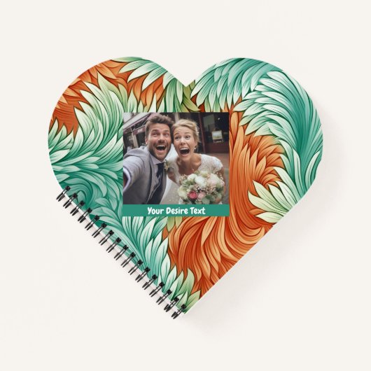 Schattige Groen Sinaasappel Bloemen Custom Spiral  Notitieboek (Voorkant)