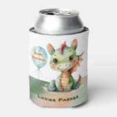 Schattige Groen Sinaasappel Dragon Boy Baby shower Blikjeskoeler (Blikje Voorkant)