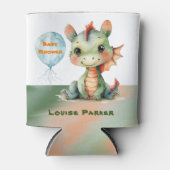 Schattige Groen Sinaasappel Dragon Boy Baby shower Blikjeskoeler (Voorkant)