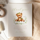 Schattige groen teddybeer Baby shower bedankt Kaart