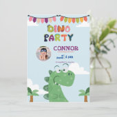 Schattige groen tyrannosaurus Rex/ T-Rex verjaarda Kaart (Staand voorkant)