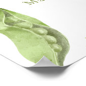 Schattige groen Veggie Sweet Pea Baby shower Welko Poster (Hoek)