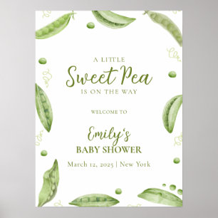 Schattige groen Veggie Sweet Pea Baby shower Welko Poster
