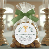 Schattige groen verlaat Spaans Eerste Communie Ronde Sticker