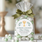 Schattige groen verlaat Spaans Eerste Communie Ronde Sticker