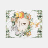 Schattige groen wild Oerwoud safari dieren kwekeri Fleece Deken (Voorkant (Horizontaal))