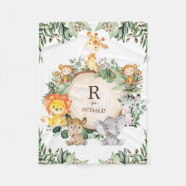 Schattige groen wild Oerwoud safari dieren kwekeri Fleece Deken