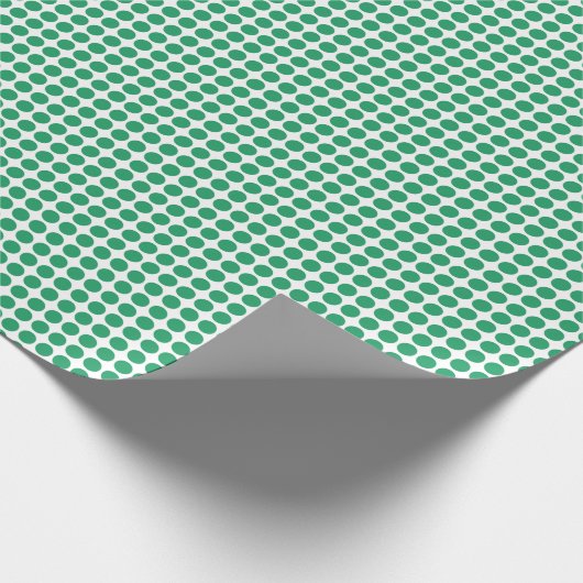  Schattige groen wit polka stippenpatroon Cadeaupapier (Hoek)