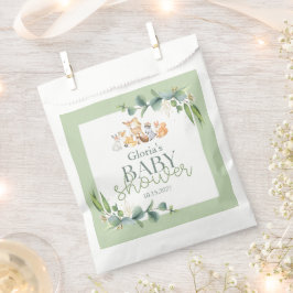 Schattige groen Woodland Animals Baby shower Bedankzakje