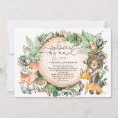 Schattige groen Woodland lange afstand Baby shower Kaart (Voorkant)