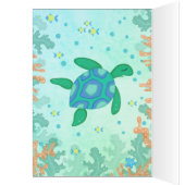 Schattige Groen Zee Schildpad Baby shower Dank u k (Binnen (Links))
