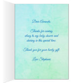 Schattige Groen Zee Schildpad Baby shower Dank u k (Binnen (Rechts))