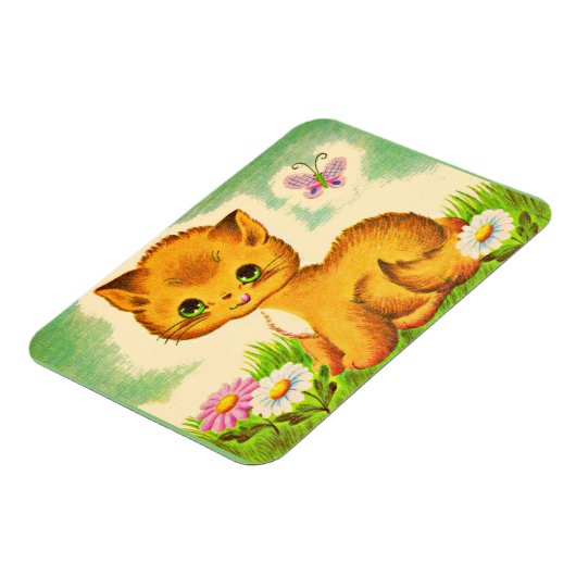 schattige groenbeige kitten magneet (Linkerzijde)