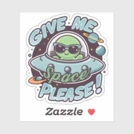 Schattige Groene Alien Grappen Geef Me Alsjeblieft Sticker