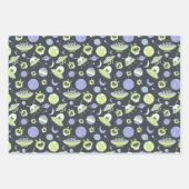 Schattige groene Aliens Space verzendt UFO-Kindere Inpakpapier Vel (Voorkant)