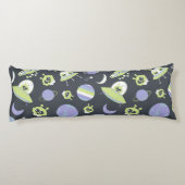 Schattige groene Aliens Space verzendt UFO-Kindere Lichaamskussen (Achterkant)