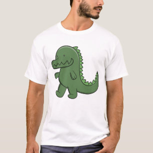 Schattige groene alligator gelukkige Kawaii krokod T-shirt