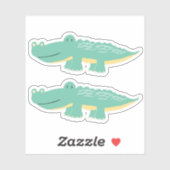 Schattige Groene Alligator Jongens Pret Dier Sticker (Vel)