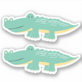 Schattige Groene Alligator Jongens Pret Dier Sticker