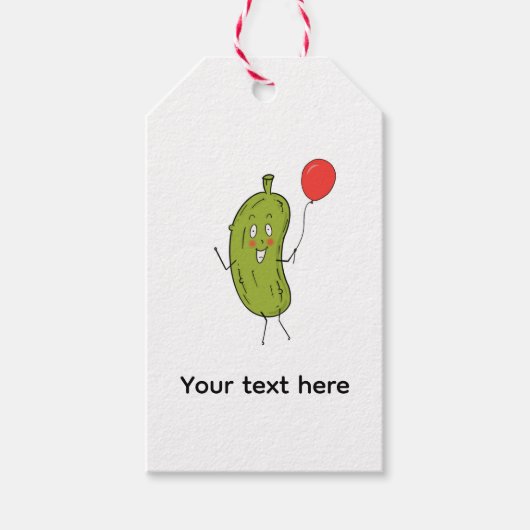 Schattige groene Augurk Cadeaulabel (Voorkant)