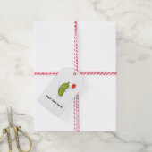 Schattige groene Augurk Cadeaulabel (Met Touw)