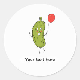 Schattige groene Augurk Ronde Sticker