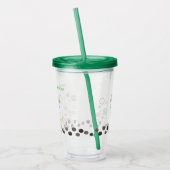 Schattige groene Axolotl Boba melkthee Acryl Drinkbeker (Links)