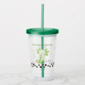Schattige groene Axolotl Boba melkthee Acryl Drinkbeker (Voorkant)