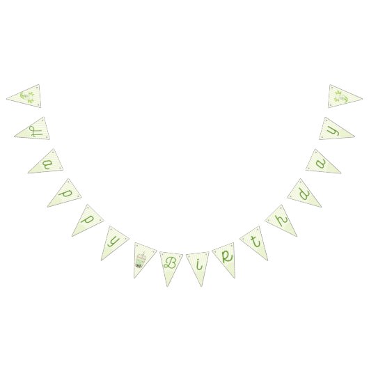 Schattige groene Axolotl Boba Tea Kids Verjaardag Vlaggetjes (Alle)