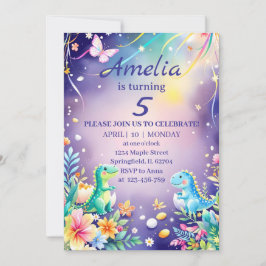 Schattige groene baby dinosaurus met blauwe thema kaart