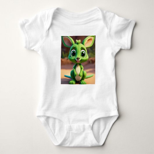 Schattige Groene Baby Kangoeroe Romper (Voorkant)