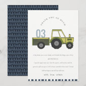 Schattige groene blauwe boerentrekkers Kinderen Ve Bedankkaart (Voorkant / Achterkant)